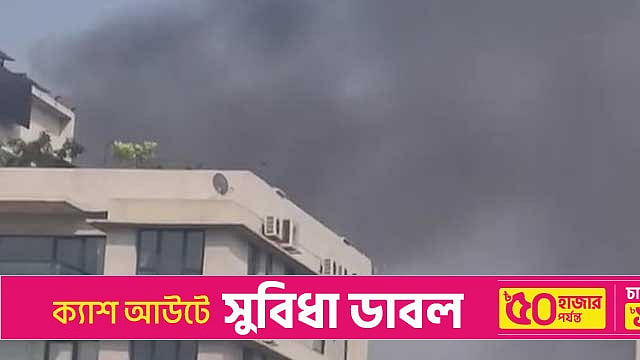 Fire breaks out at under-construction building in Dhaka's Banani