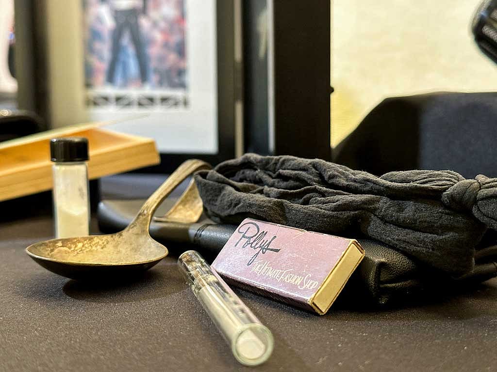 A drug kit prop from the film "Gia" used by Angelina Jolie is displayed ahead of Artifacts of Hollywood & Music action by GWS Auctions, in New York City, New York, US Aug 26, 2024. Reuters/Christine Kiernan