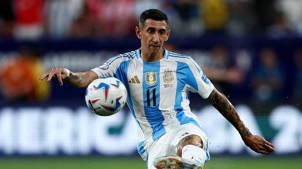 Copa America 2024 - Semi Final - Argentina v Canada - MetLife Stadium, East Rutherford, New Jersey, United States - Jul 9, 2024 Argentina's Angel Di Maria in action REUTERS/Agustin Marcarian