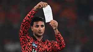 Abhishek writes own script in special IPL ton