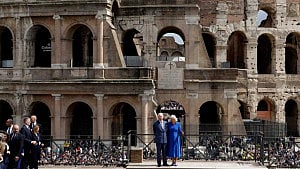 British royals greet crowds at Colosseum
