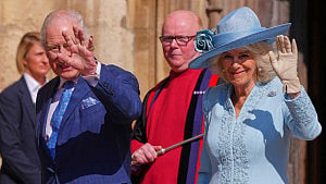 King Charles, Queen Camilla greet crowds