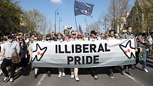 Protesting Hungarians mock Orban's anti-LGBT moves