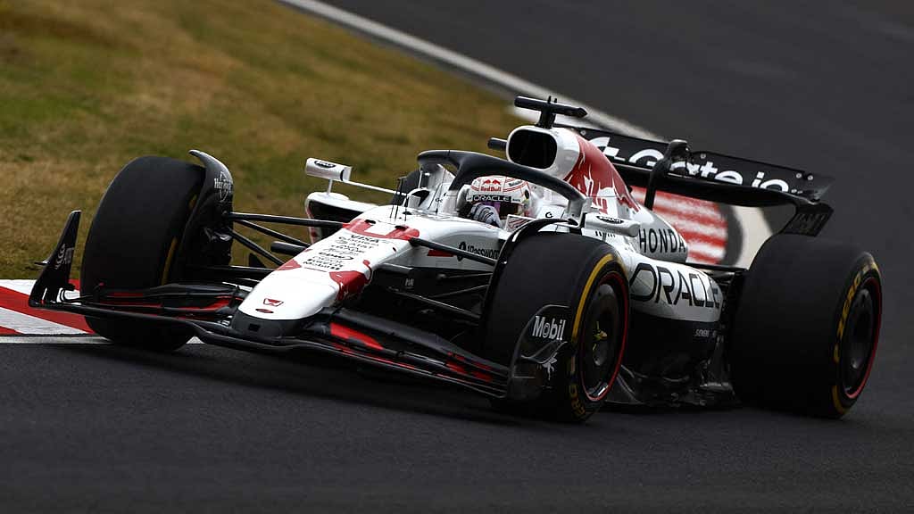 Japanese Grand Prix - Suzuka Circuit, Suzuka, Japan - April 6, 2025 Red Bull's Max Verstappen celebrates on the podium after winning the Japanese Grand Prix REUTERS/Issei Kato
