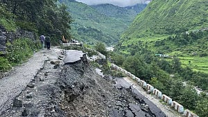 Helicopters rescue stranded people as floods hit India pilgrim route