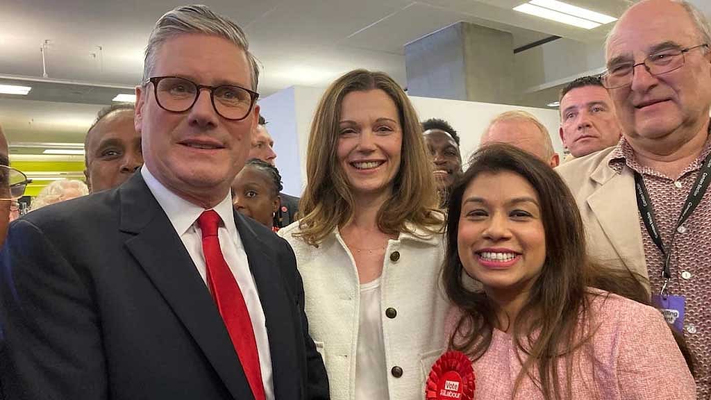 Sir Keir Starmer with a grinning Tulip Siddiq after Labour’s general election victory. Photo: Ham and High, X via The Telegraph