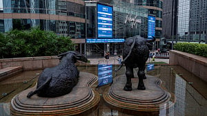 Stocks, bitcoin edge up