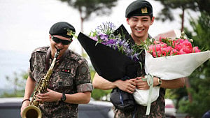 K-pop megastars RM, V released from army