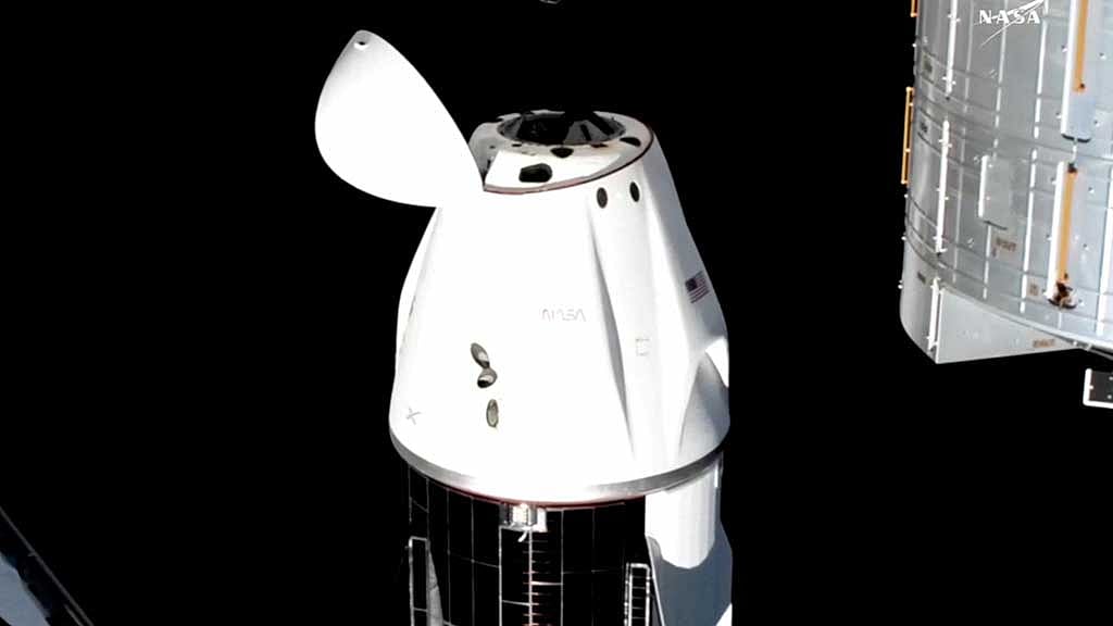 A SpaceX Crew Dragon capsule carrying Butch Wilmore and Suni Williams, two veteran NASA astronauts who have been stuck on the International Space Station for nine months, and Roscosmos cosmonaut Aleksandr Gorbunov and NASA astronaut Nick Hague, undocks from the ISS to begin a journey to return to Earth Mar 18, 2025 in this still image taken from video. NASA/Handout via REUTERS
