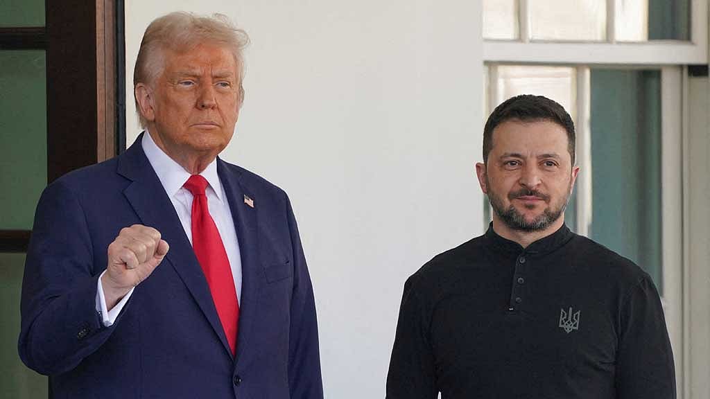 US President Donald Trump meets with Ukrainian President Volodymyr Zelenski at the White House in Washington, DC, US, Feb 28, 2025. REUTERS/Brian Snyder