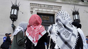 Pro-Palestinian protest erupts at Columbia University library