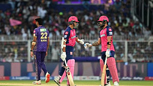 Parag hits six sixes in a row but Rajasthan fall short