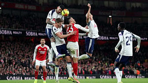 Eze hat-trick sends Arsenal six points clear