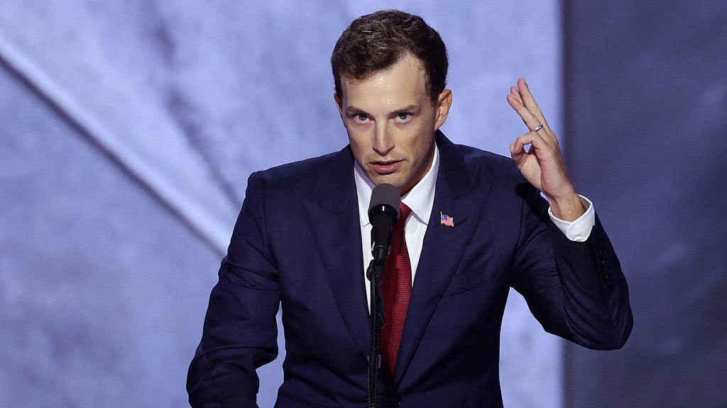 Zach Witkoff speaks on Day 4 of the Republican National Convention (RNC), at the Fiserv Forum in Milwaukee, Wisconsin, US, July 18, 2024. REUTERS