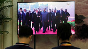 Who were the foreign leaders at China's military parade?