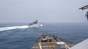 China condemns warships sailing through Taiwan Strait
