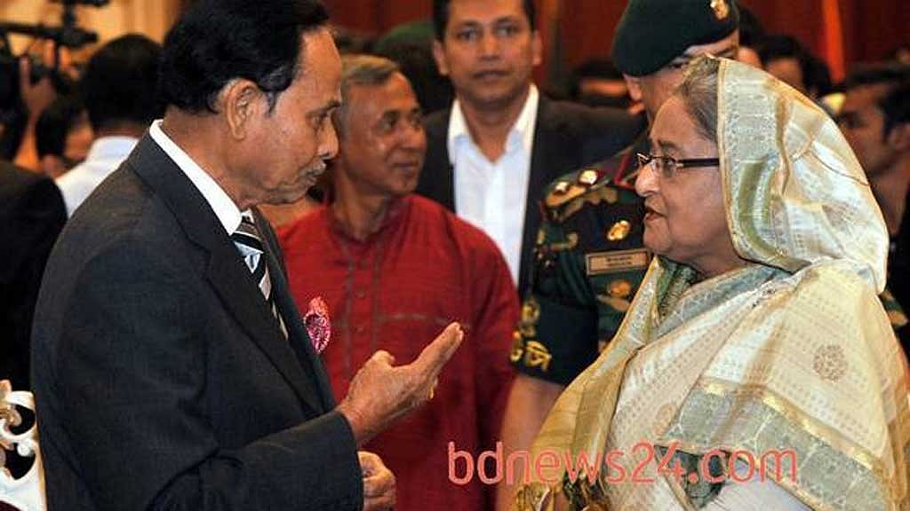 Hussain Muhammad Ershad and Sheikh Hasina. File photo.