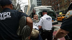 Dozens detained in NYC protest over US arms sales to Israel