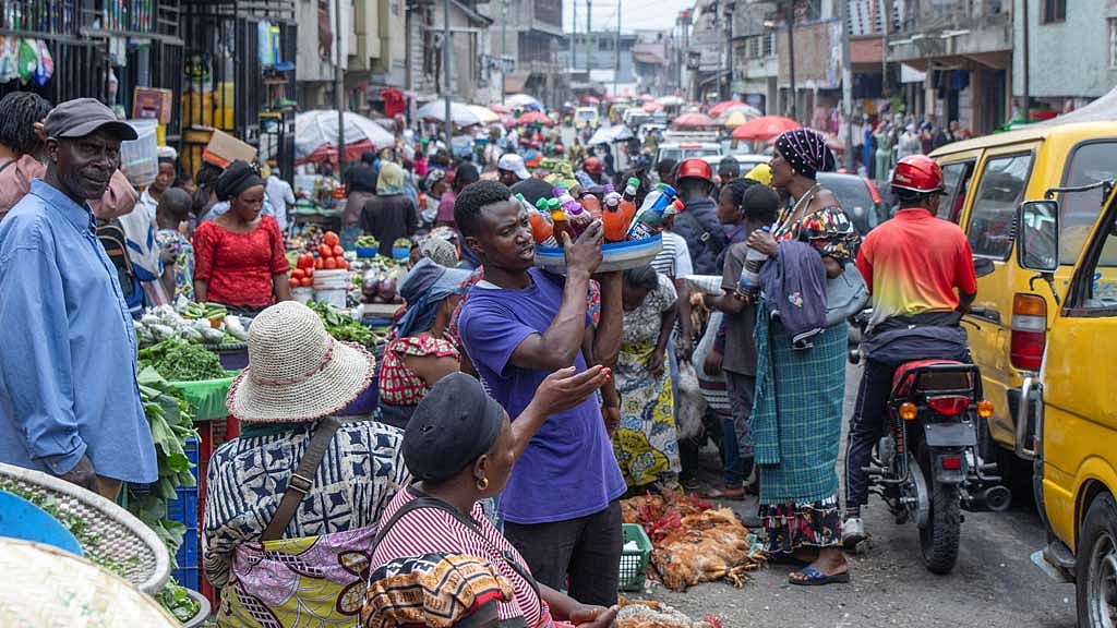 A vendor sells juice at the Birere market, one year after M23 rebels took control of Goma, in Goma, North Kivu province, Democratic Republic of Congo, Jan 22, 2026. REUTERS/Arlette Bashizi