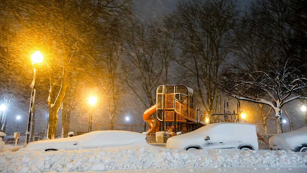 Cars are covered with snow during a winter storm in West New York, New Jersey, US, Feb 23, 2026. REUTERS/Eduardo Munoz