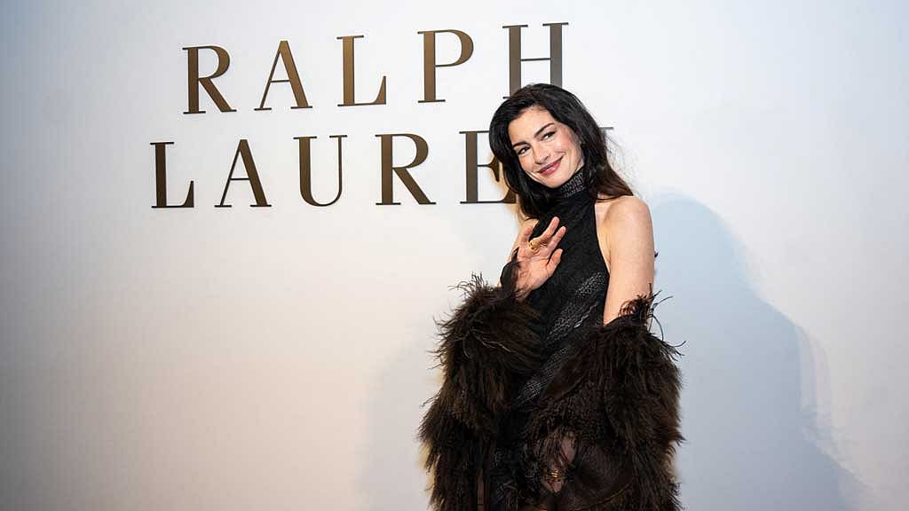 Anne Hathaway arrives to the Ralph Lauren Fall 2026 show during New York Fashion Week in New York City, US, Feb 10, 2026. REUTERS/Angelina Katsanis