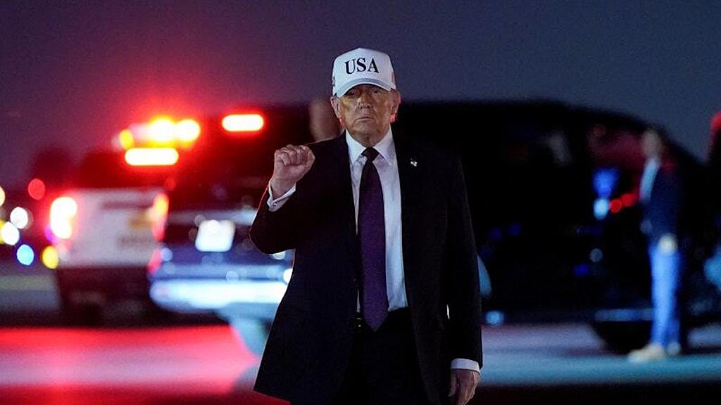 Trump at Palm Beach International Airport in Florida, February 27, 2026. REUTERS/Elizabeth Frantz