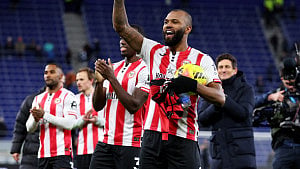 Thiago nets hat-trick as Brentford beat Everton