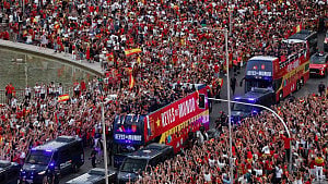 Crowds flood Madrid to celebrate World Cup triumph