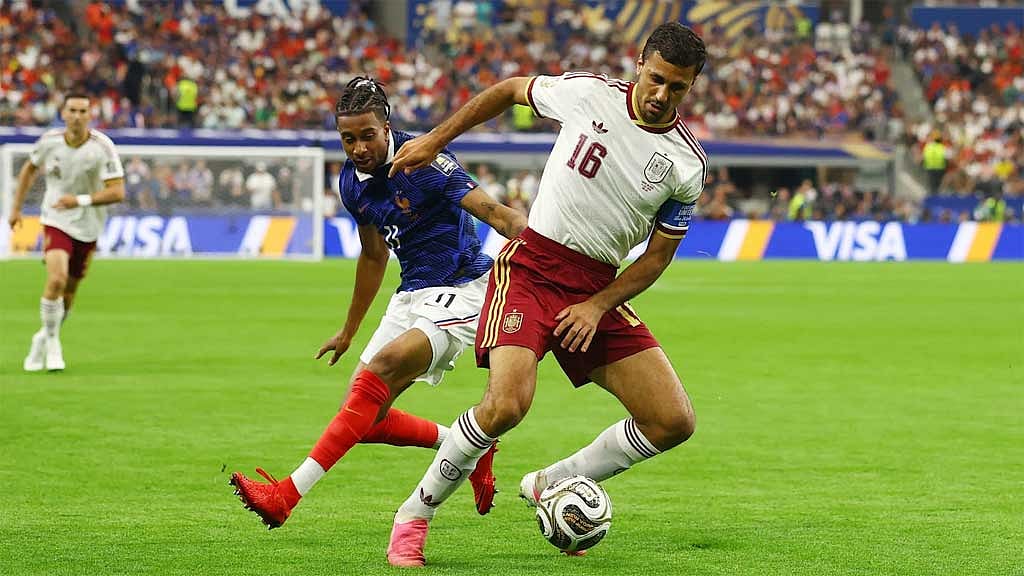 Kylian Mbappé breaks away in the semi-final en route to shattering the all-time World Cup scoring record. (Photo: REUTERS/Lee Smith)