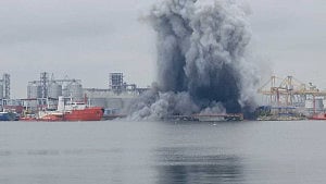 Drone explodes in Romanian port