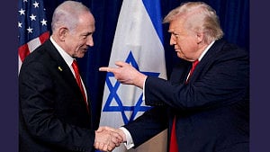 Trump allies defend him to Israelis