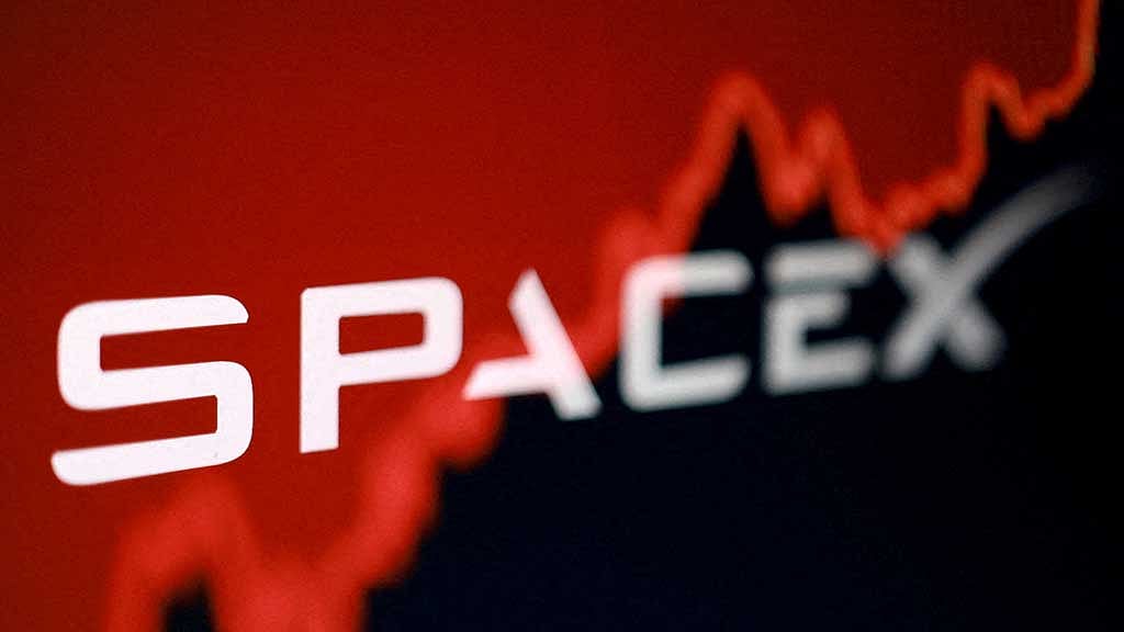 SpaceX shares fall