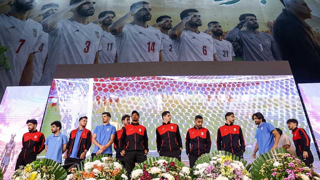 Members of Iran's national soccer team attend a farewell ceremony ahead of their departure to the 2026 World Cup in Tehran, Iran, May 13, 2026. Majid Asgaripour/WANA (West Asia News Agency) via REUTERS 