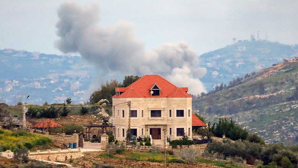 Smoke rises after an Israeli strike, amid escalating hostilities between Israel and Hezbollah, as the US-Israeli conflict with Iran continues, in southern Lebanon, Mar 25, 2026. REUTERS