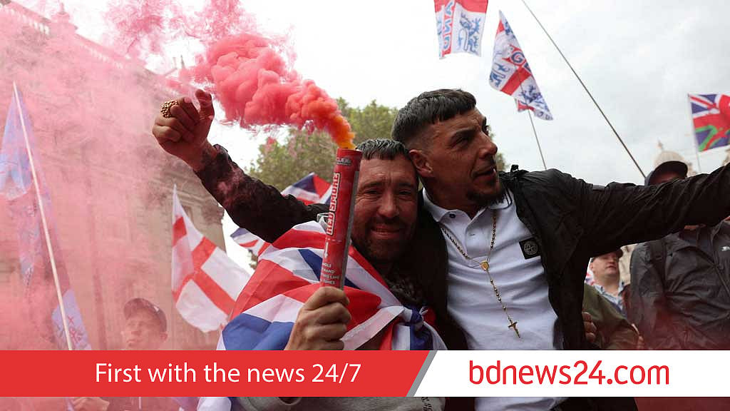 Thousands march in London immigration, pro-Palestine protests