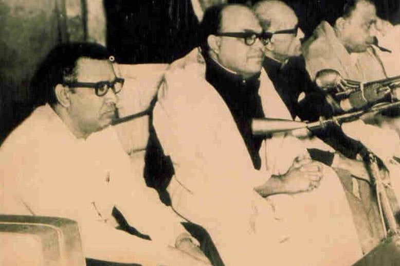 প্রথম বাংলাদেশ সরকারের চার নেতা, তাজউদ্দীন আহমদ, সৈয়দ নজরুল ইসলাম, মনসুর আলী ও কামরুজ্জামান 