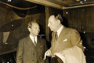 French writer André Malraux (right) with Abul Fateh; November 1972, Paris 