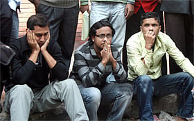 Disgruntled investors after record fall in stock market.  