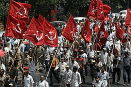 Activists of the Communist Party of India-Marxist (CPI-M) march during an election campaign rally. Photo: Reuters Activists of the Communist Party of India-Marxist (CPI-M) march during an election campaign rally. Photo: Reuters