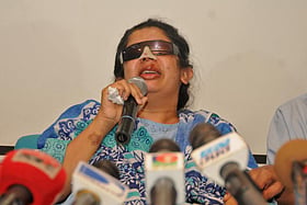 Rumana Monzur at a press conference. Photo: bdnews24.com 