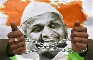 India's self-styled Gandhian crusader Anna Hazare. 