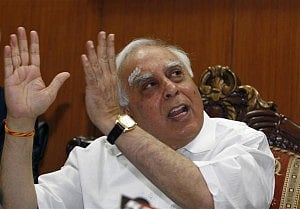 India's Telecoms Minister Kapil Sibal at a news conference. Photo: Reuters 