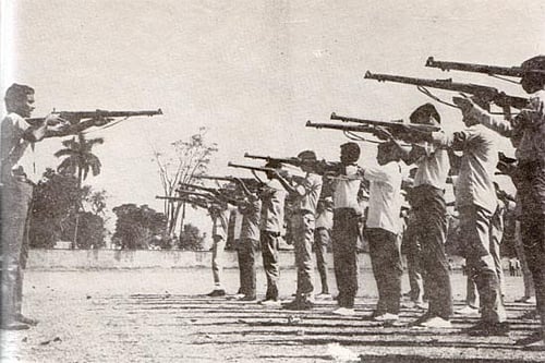 Mukti-bahini (Freedom Fighters) training during Liberation War. Mukti-bahini (Freedom Fighters) training during Liberation War.