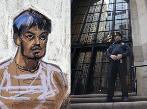 Court drawing of alleged New York bomb plotter Quazi Mohammed Rezwanul Ahsan Nafis and his target, the Federal Reserve Bank. Photo: Reuters 