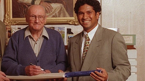 Sachin with Sir Don Bradman on his 90th birthday. 
