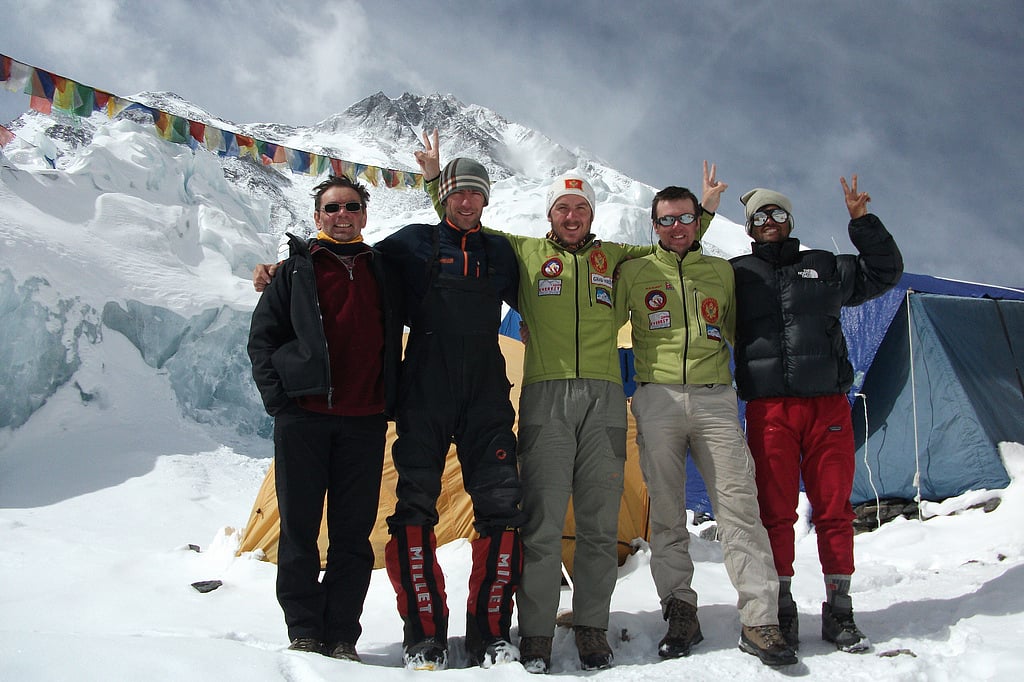Musa Ibrahim with fellow summiters on his way to the top of Mount Everest 