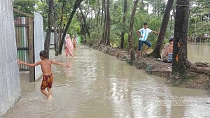 লক্ষ্মীপুরের মেঘনা পাড়ে ১ লাখ মানুষ পানিবন্দি, জ্বলছে না চুলা