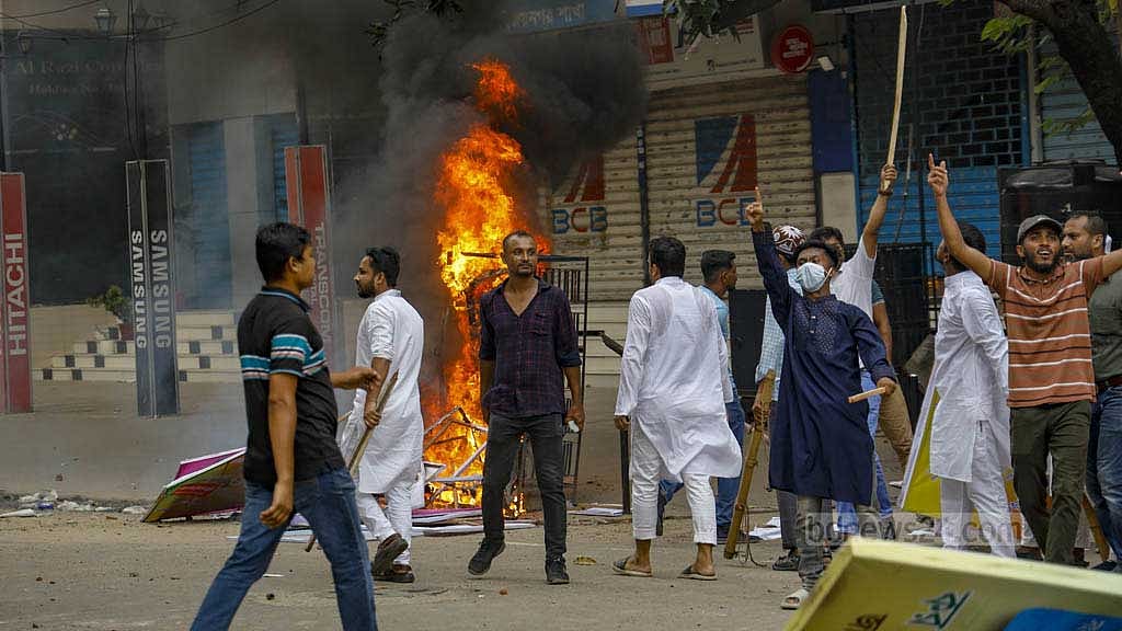কোটা সংস্কার আন্দোলন ঘিরে ঘটে যাওয়া সহিংসতা। ফাইল ছবি।