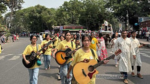 Hill songs, protest placards at Ananda Shobhajatra