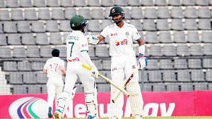 Shanto leads charge as Tigers stretch lead